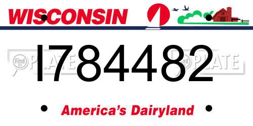 I784482 Wisconsin License Plate