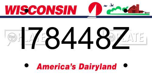 I78448Z Wisconsin License Plate