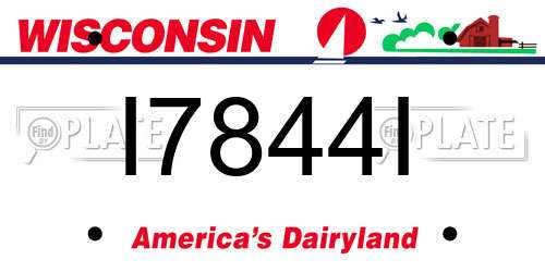 I7844I Wisconsin License Plate