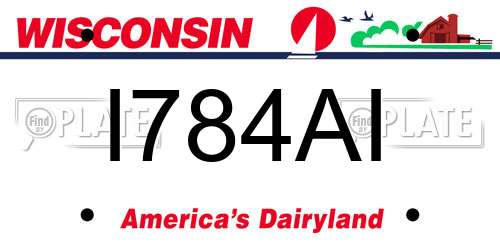 I784AI Wisconsin License Plate