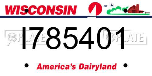 I785401 Wisconsin License Plate