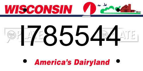 I785544 Wisconsin License Plate