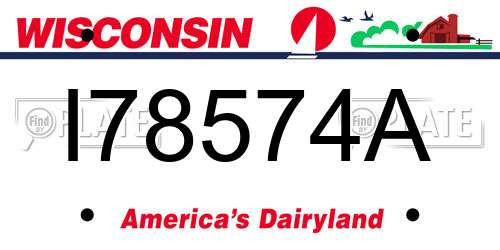 I78574A Wisconsin License Plate