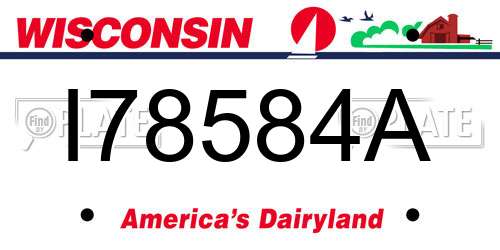 I78584A Wisconsin License Plate