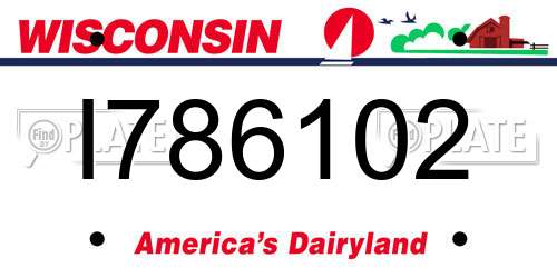 I786102 Wisconsin License Plate