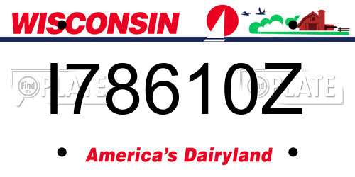 I78610Z Wisconsin License Plate