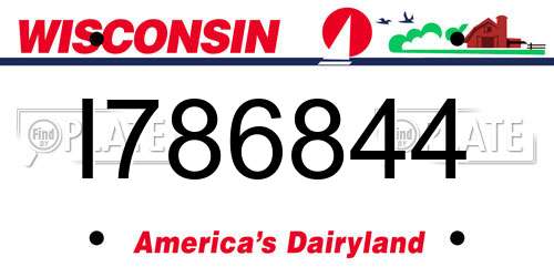 I786844 Wisconsin License Plate