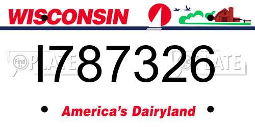 I787326 Wisconsin License Plate