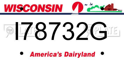 I78732G Wisconsin License Plate