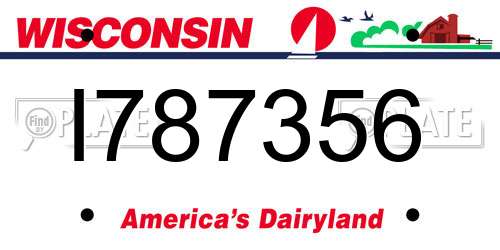I787356 Wisconsin License Plate