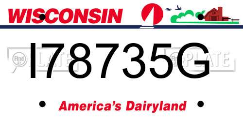 I78735G Wisconsin License Plate