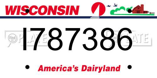 I787386 Wisconsin License Plate