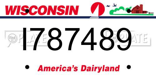 I787489 Wisconsin License Plate