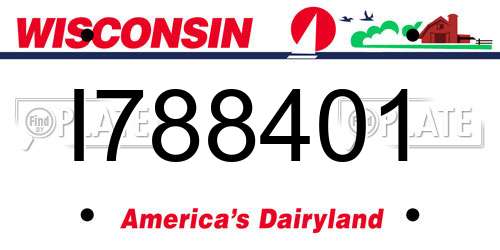 I788401 Wisconsin License Plate