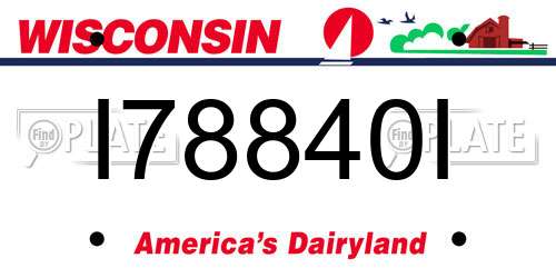 I78840I Wisconsin License Plate