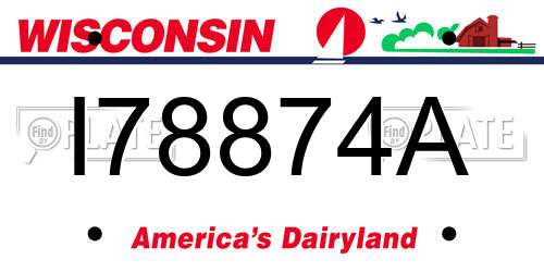 I78874A Wisconsin License Plate