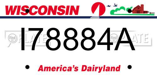 I78884A Wisconsin License Plate