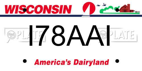 I78AAI Wisconsin License Plate