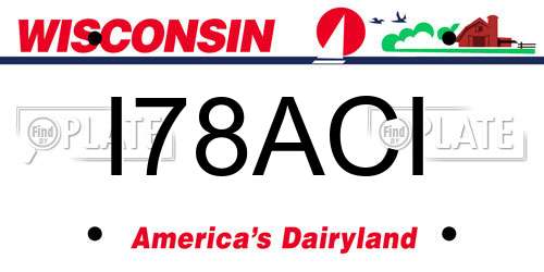 I78ACI Wisconsin License Plate