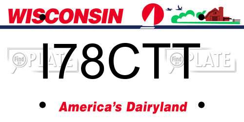 I78CTT Wisconsin License Plate