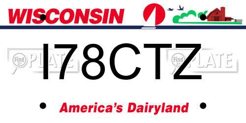 I78CTZ Wisconsin License Plate