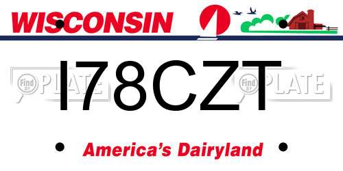 I78CZT Wisconsin License Plate