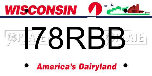 I78RBB Wisconsin License Plate