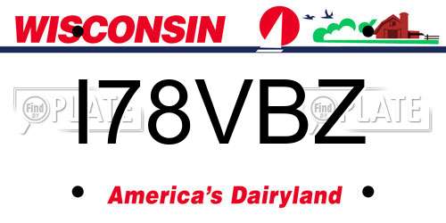 I78VBZ Wisconsin License Plate