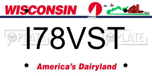 I78VST Wisconsin License Plate