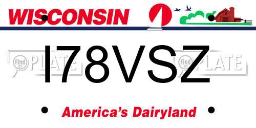 I78VSZ Wisconsin License Plate