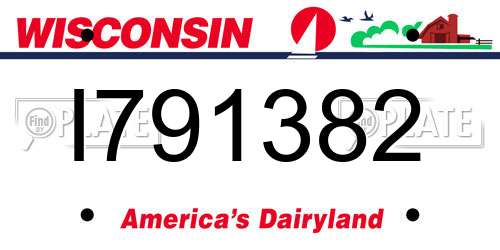 I791382 Wisconsin License Plate