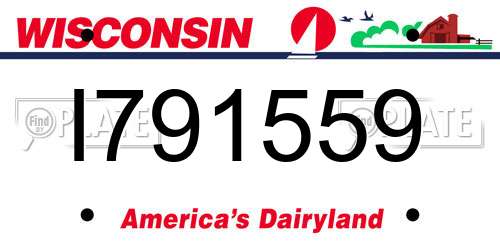 I791559 Wisconsin License Plate