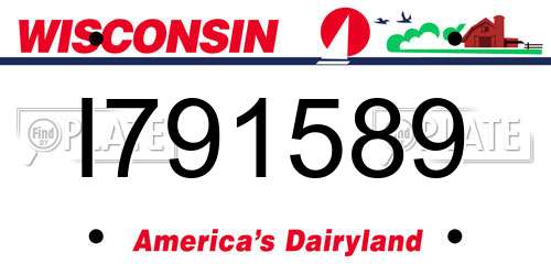I791589 Wisconsin License Plate