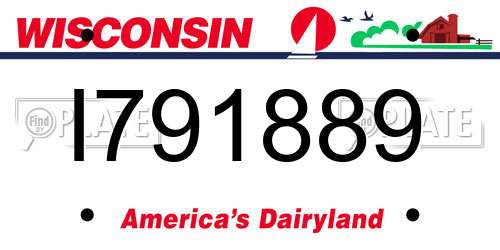 I791889 Wisconsin License Plate