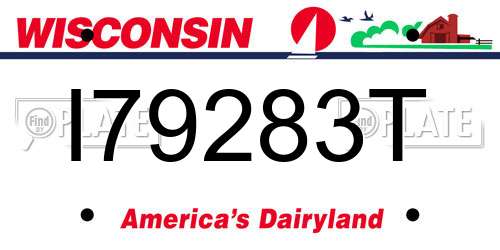 I79283T Wisconsin License Plate