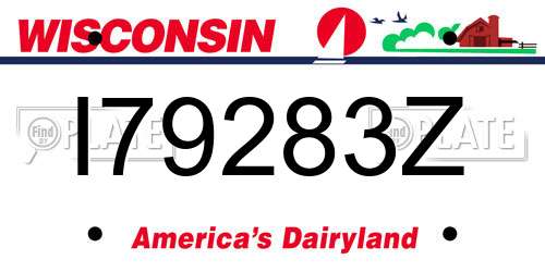 I79283Z Wisconsin License Plate