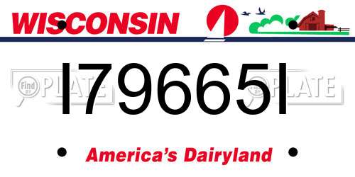 I79665I Wisconsin License Plate