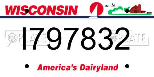 I797832 Wisconsin License Plate