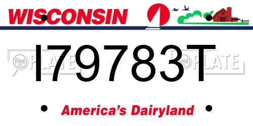 I79783T Wisconsin License Plate