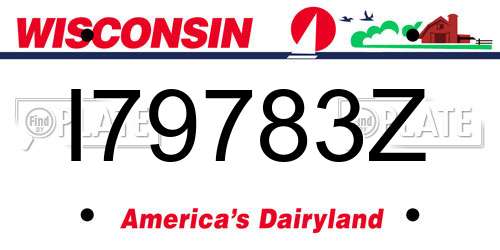 I79783Z Wisconsin License Plate