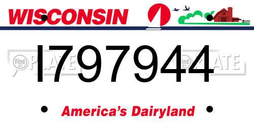 I797944 Wisconsin License Plate