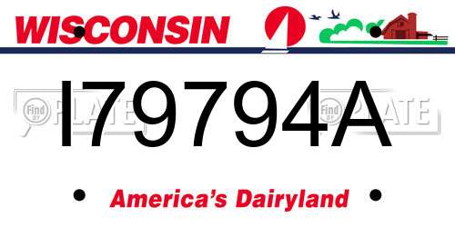I79794A Wisconsin License Plate