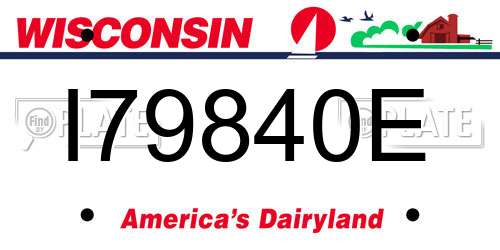 I79840E Wisconsin License Plate