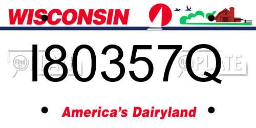 I80357Q Wisconsin License Plate