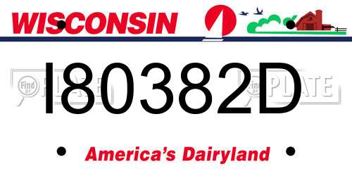 I80382D Wisconsin License Plate