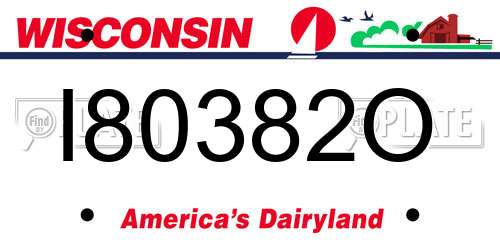 I80382O Wisconsin License Plate