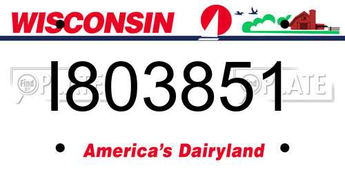I803851 Wisconsin License Plate