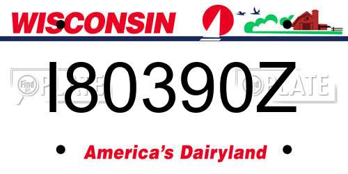 I80390Z Wisconsin License Plate
