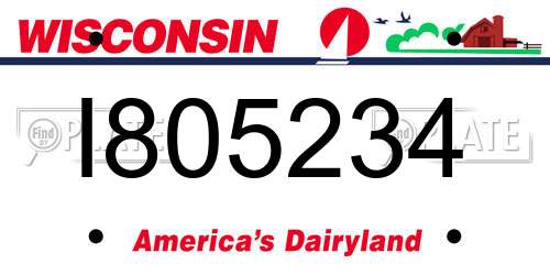 I805234 Wisconsin License Plate