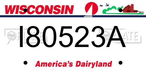 I80523A Wisconsin License Plate